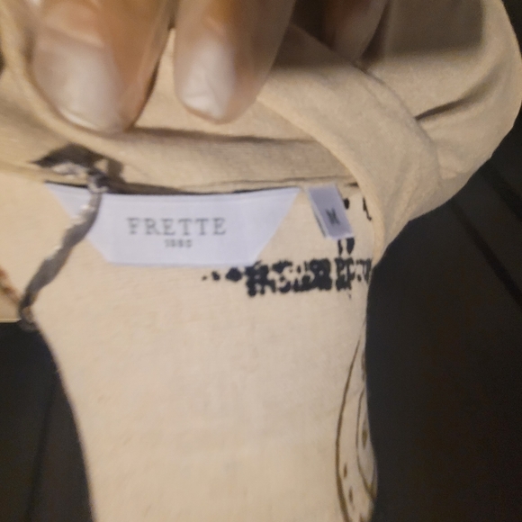 Frette NWT Women's 2025 Spring Set of Long Sleeve Top/Long Pants Cream/Blue - Picture 9 of 17